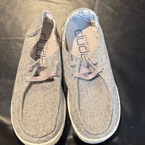 Hey Dude Gray Textured Canvas Slip-On Shoes